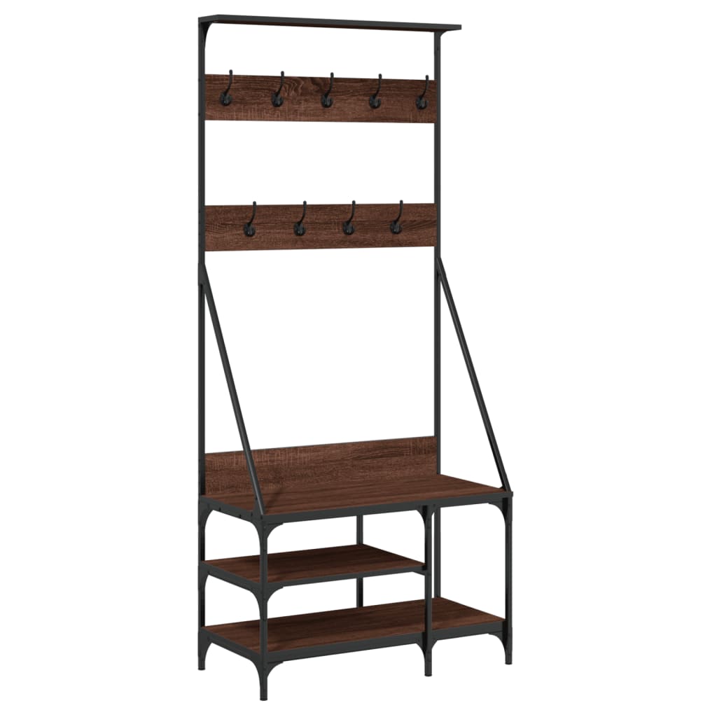 Vidaxx Kleiderständer mit Schuhablage 80x40x184 cm Farbe Eiche braun