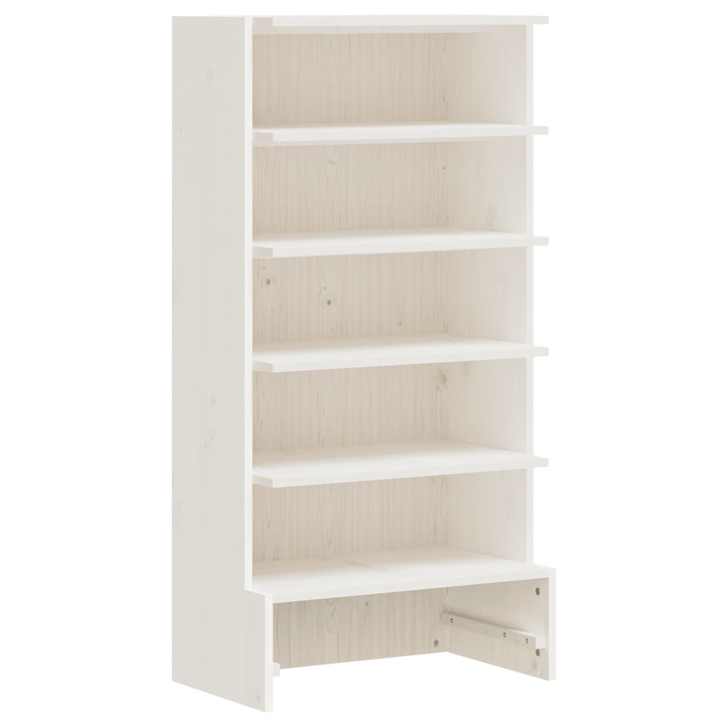 VidaXL Schuhschrank 52x30x104 cm massives Kiefernholz weiß