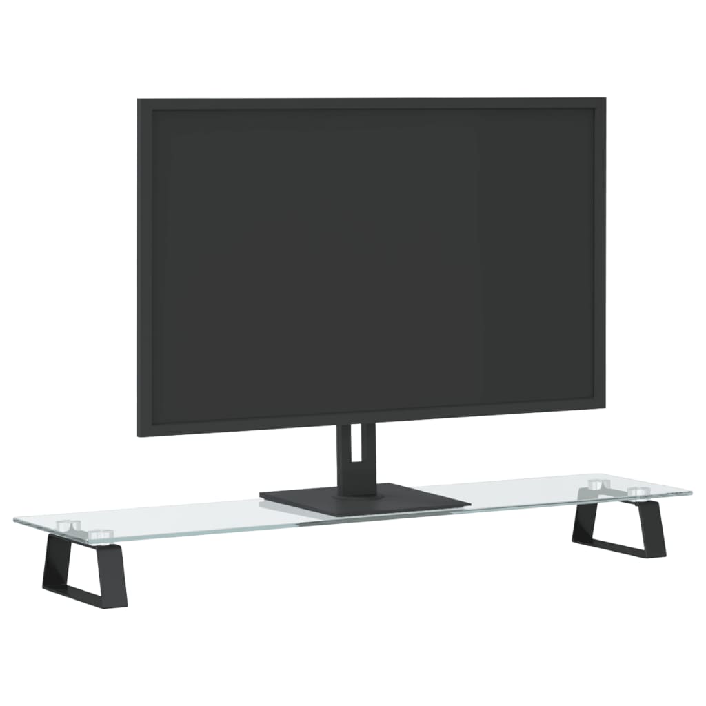 Vidaxx Monitorständer 80x20x8 cm gehärtetes Glas und Metall schwarz