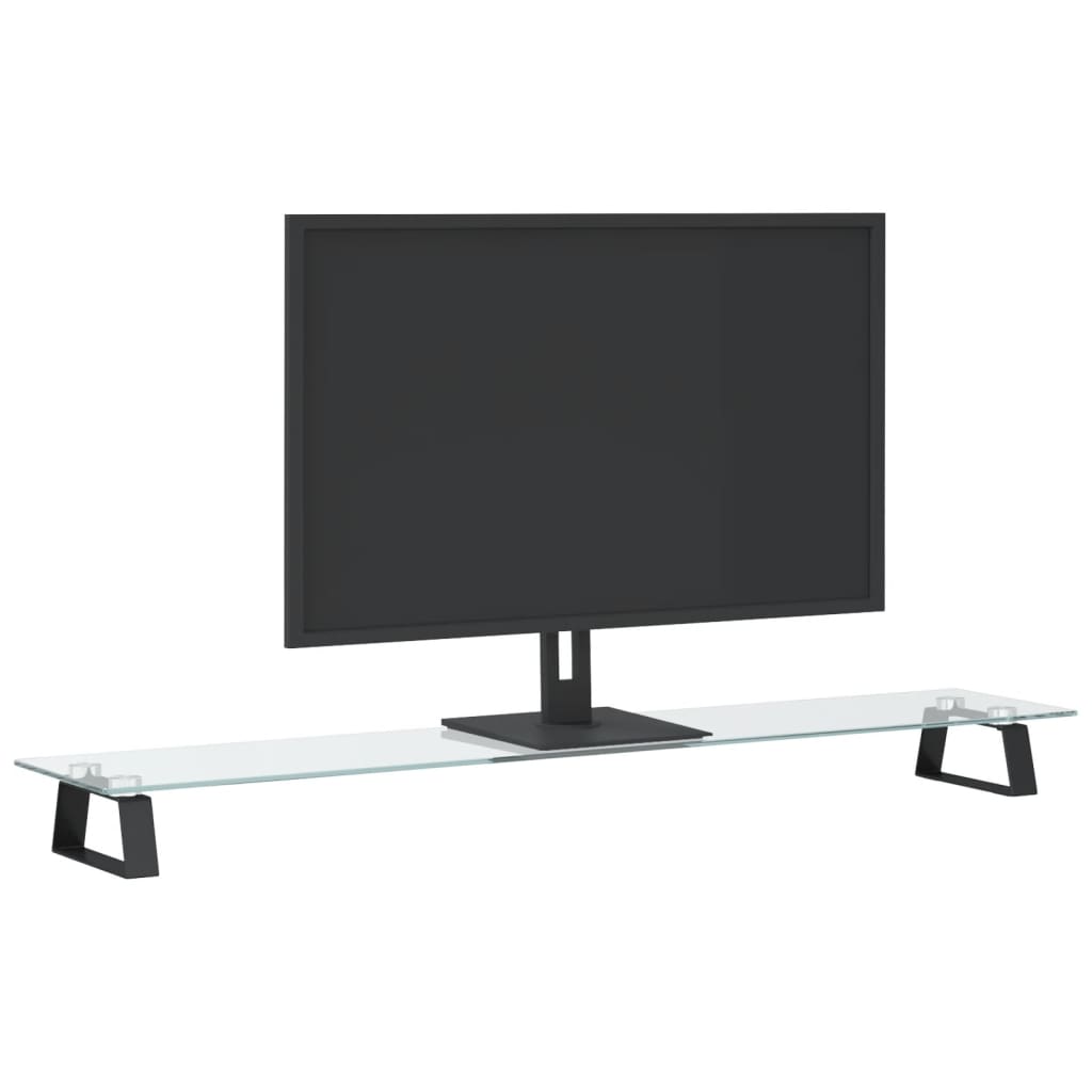 Vidaxx Monitorständer 100x20x8 cm gehärtetes Glas und Metall schwarz