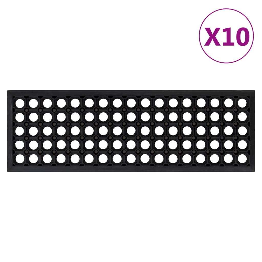 Vidaxx Stufenmatten 10 Stück 25x75 cm Gummi