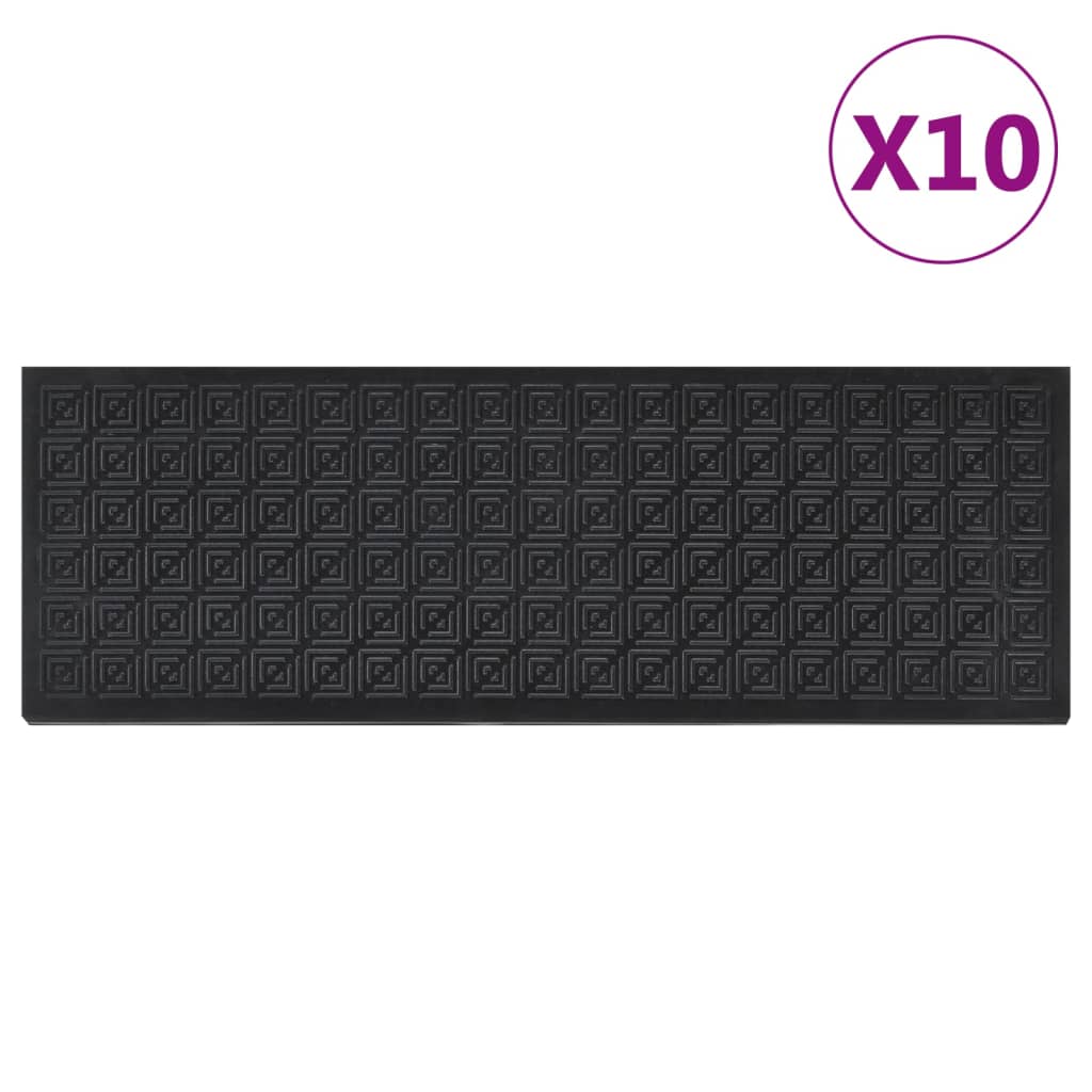Vidaxx Stufenmatten 10 Stück 25x75 cm Gummi