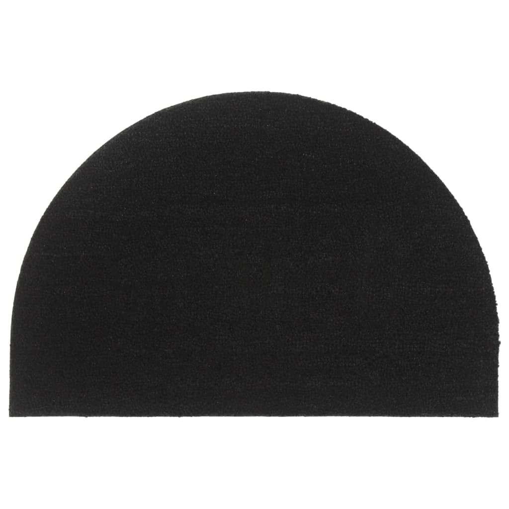 VidaXL Fußmatte halbrund 60x90 cm getuftete Kokosfaser schwarz