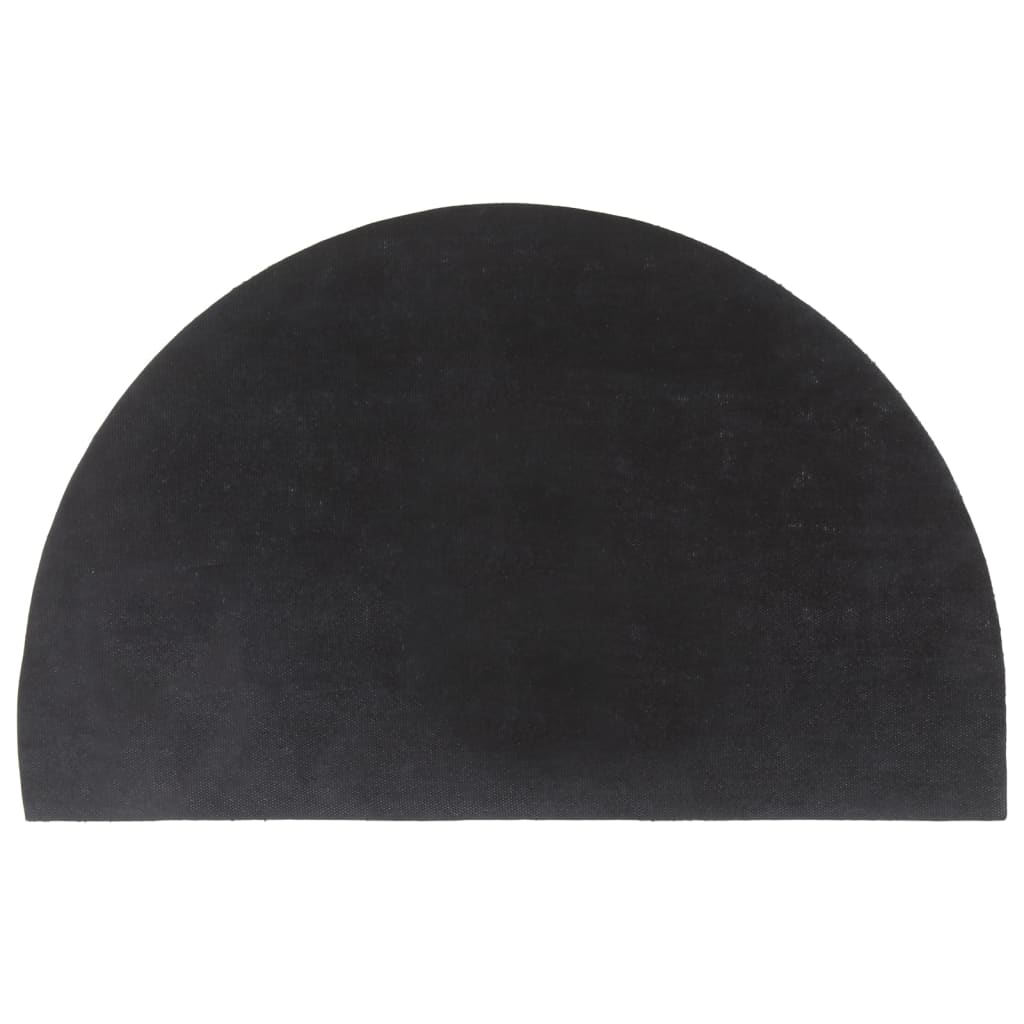 VidaXL Fußmatte halbrund 50x80 cm getuftete Kokosfaser dunkelgrau