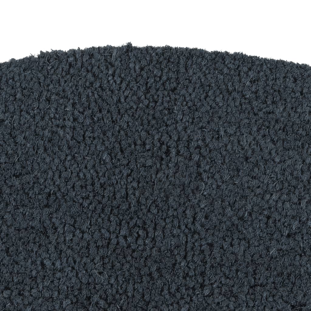 VidaXL Fußmatte halbrund 50x80 cm getuftete Kokosfaser dunkelgrau