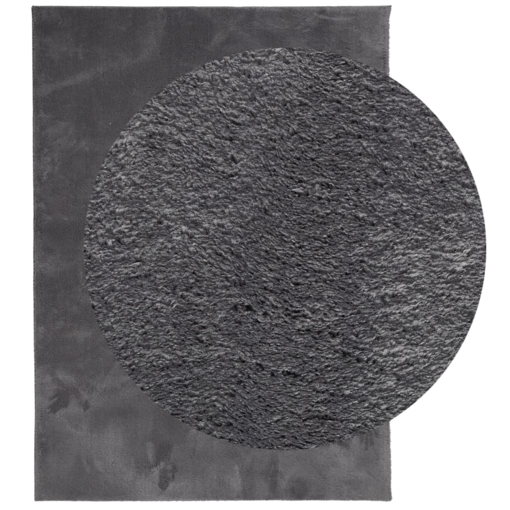 VidaXL Teppich Huarte Kurzflor weich waschbar 120x170 cm Anthrazit