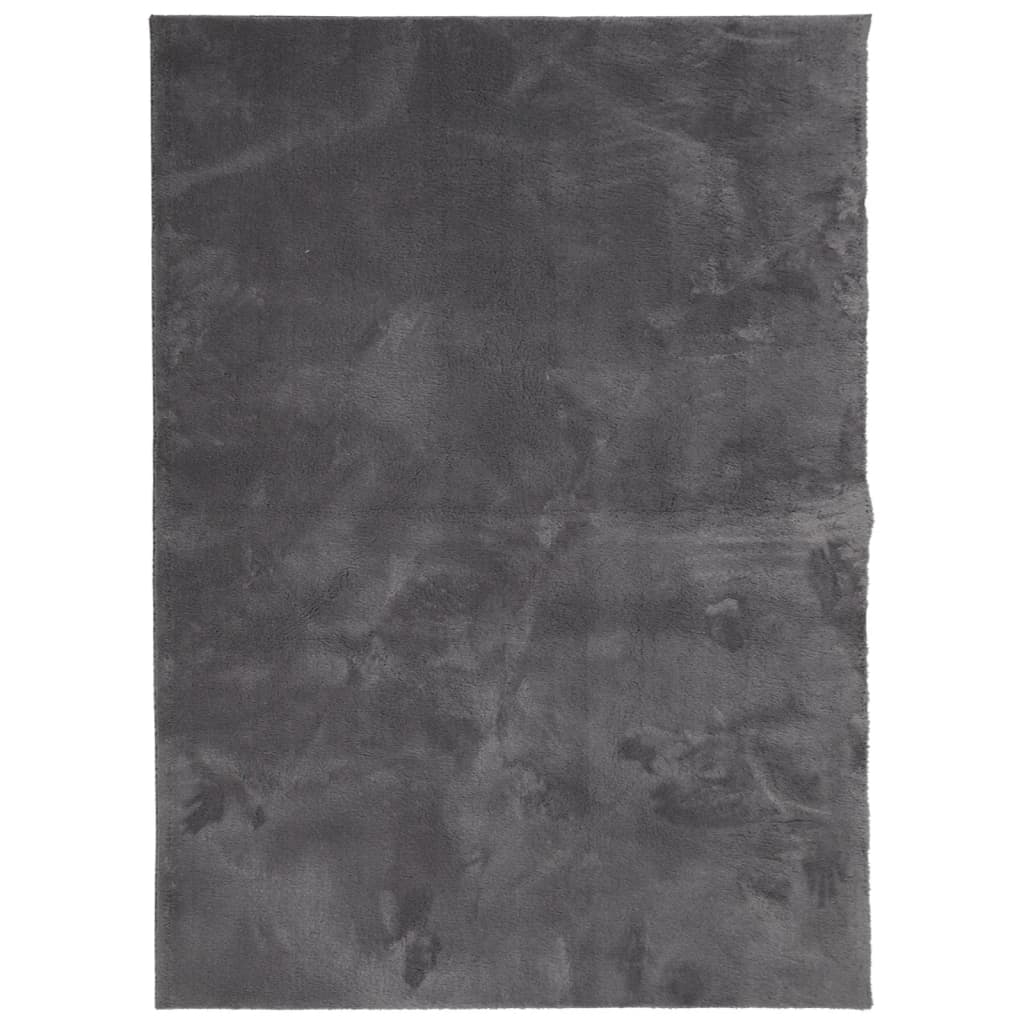 VidaXL Teppich Huarte Kurzflor weich waschbar 140x200 cm Anthrazit