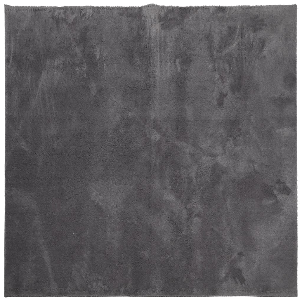 VidaXL Teppich Huarte Kurzflor weich waschbar 240x240 cm Anthrazit