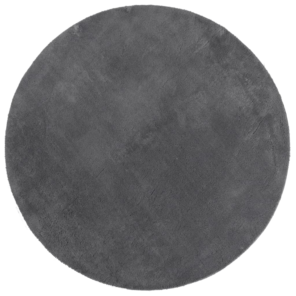 Vidaxl Teppich Huarte Kurzflor weich waschbar ø 120 cm Anthrazit