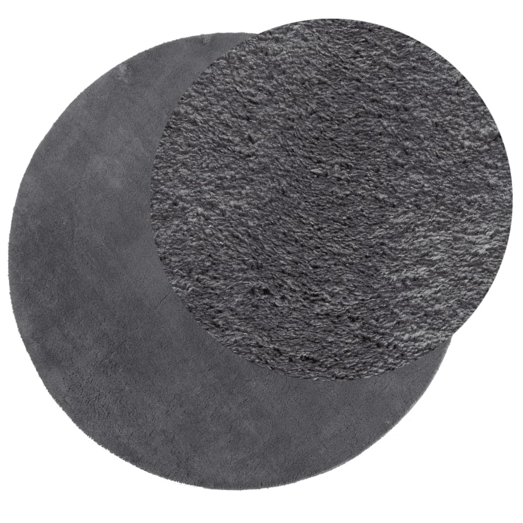 Vidaxl Teppich Huarte Kurzflor weich waschbar ø 200 cm Anthrazit