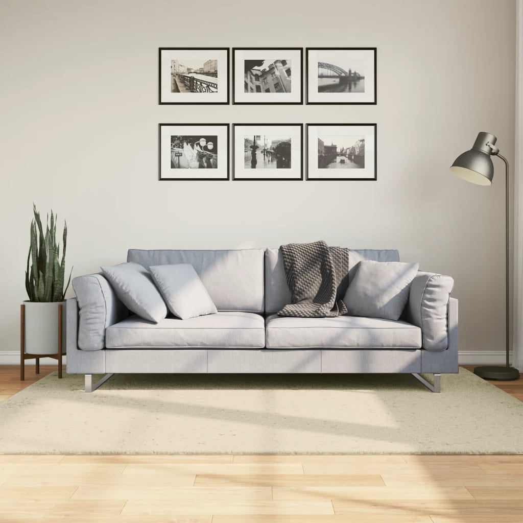 VidaXL Teppich Huarte Kurzflor weich waschbar 140x200 cm Creme
