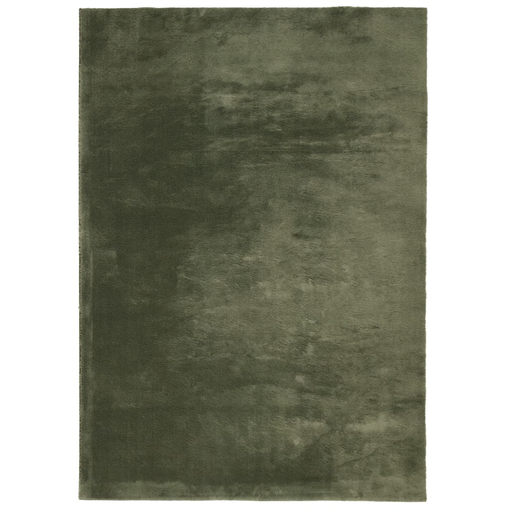 VidaXL Teppich HUARTE Kurzflor weich waschbar 160x230 cm Waldgrün