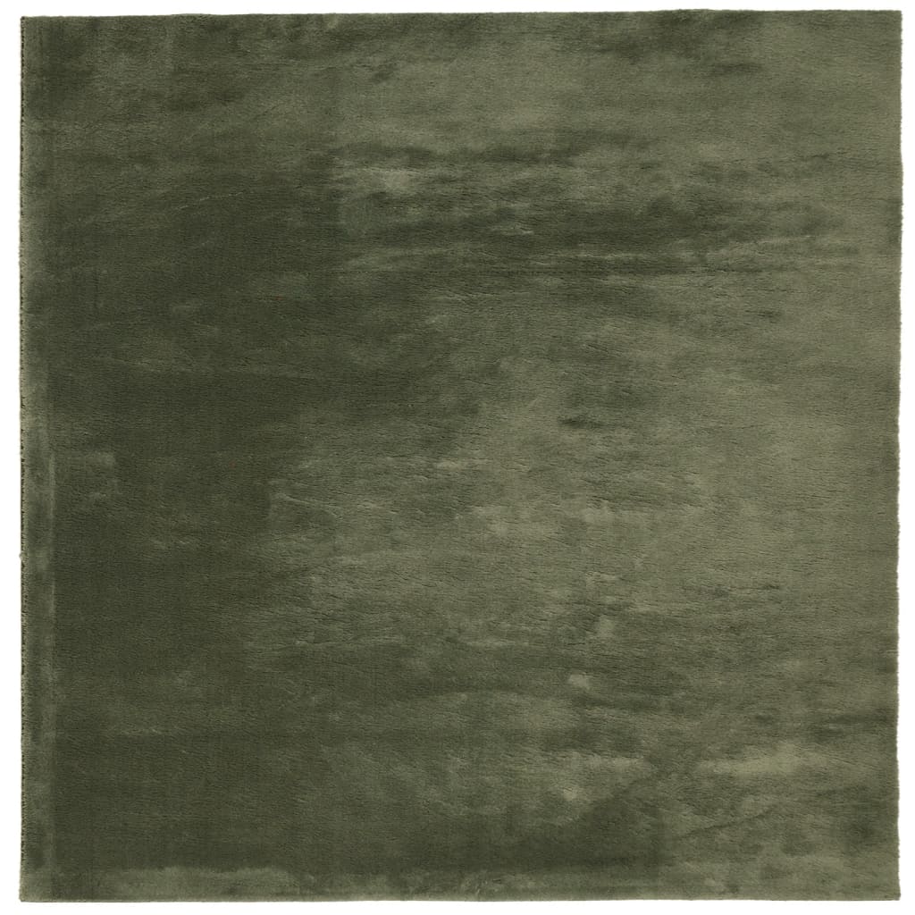 VidaXL Teppich Huarte Kurzflor weich waschbar 200x200 cm Waldgrün