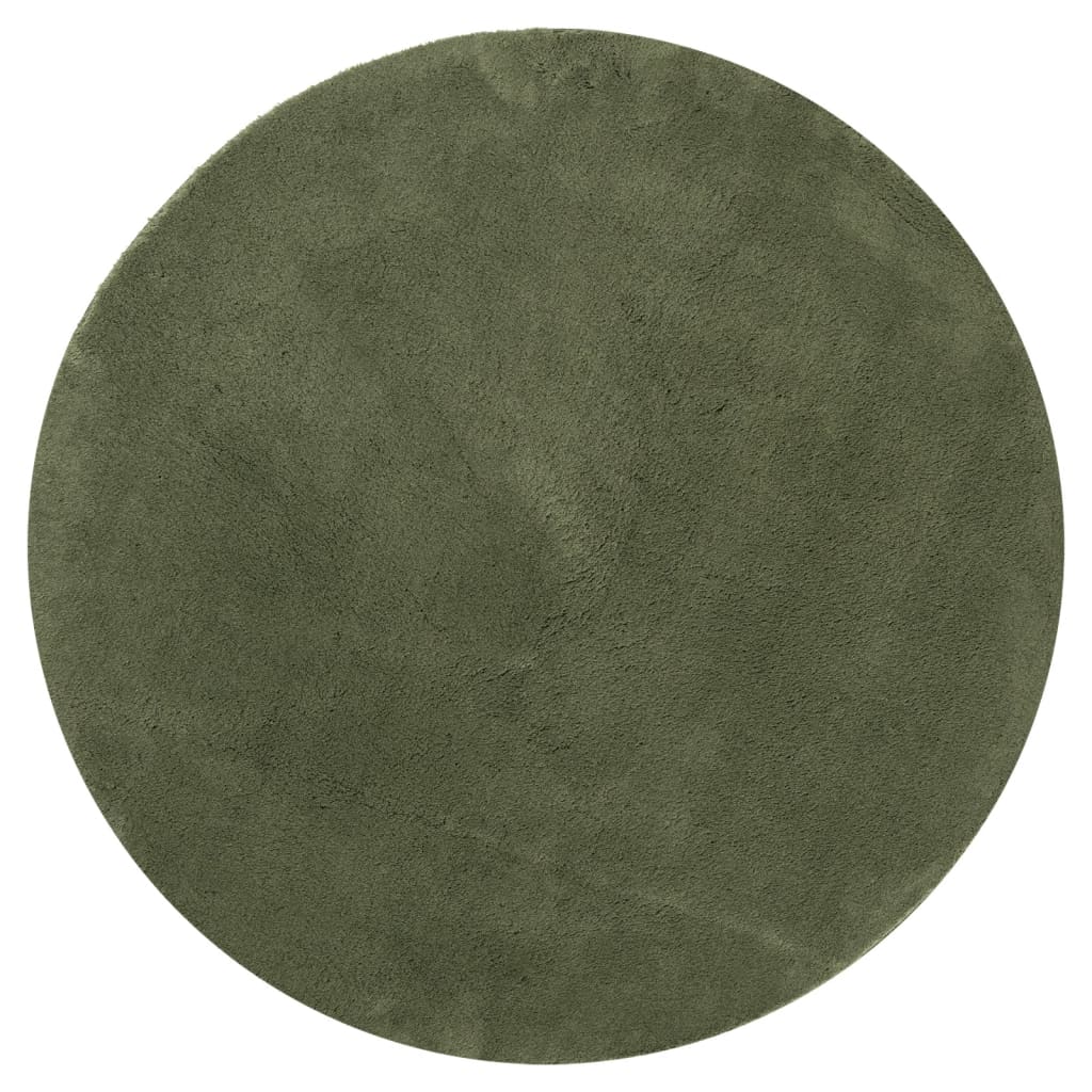 Vidaxl Teppich Huarte Kurzflor weich waschbar ø 120 cm Waldgrün