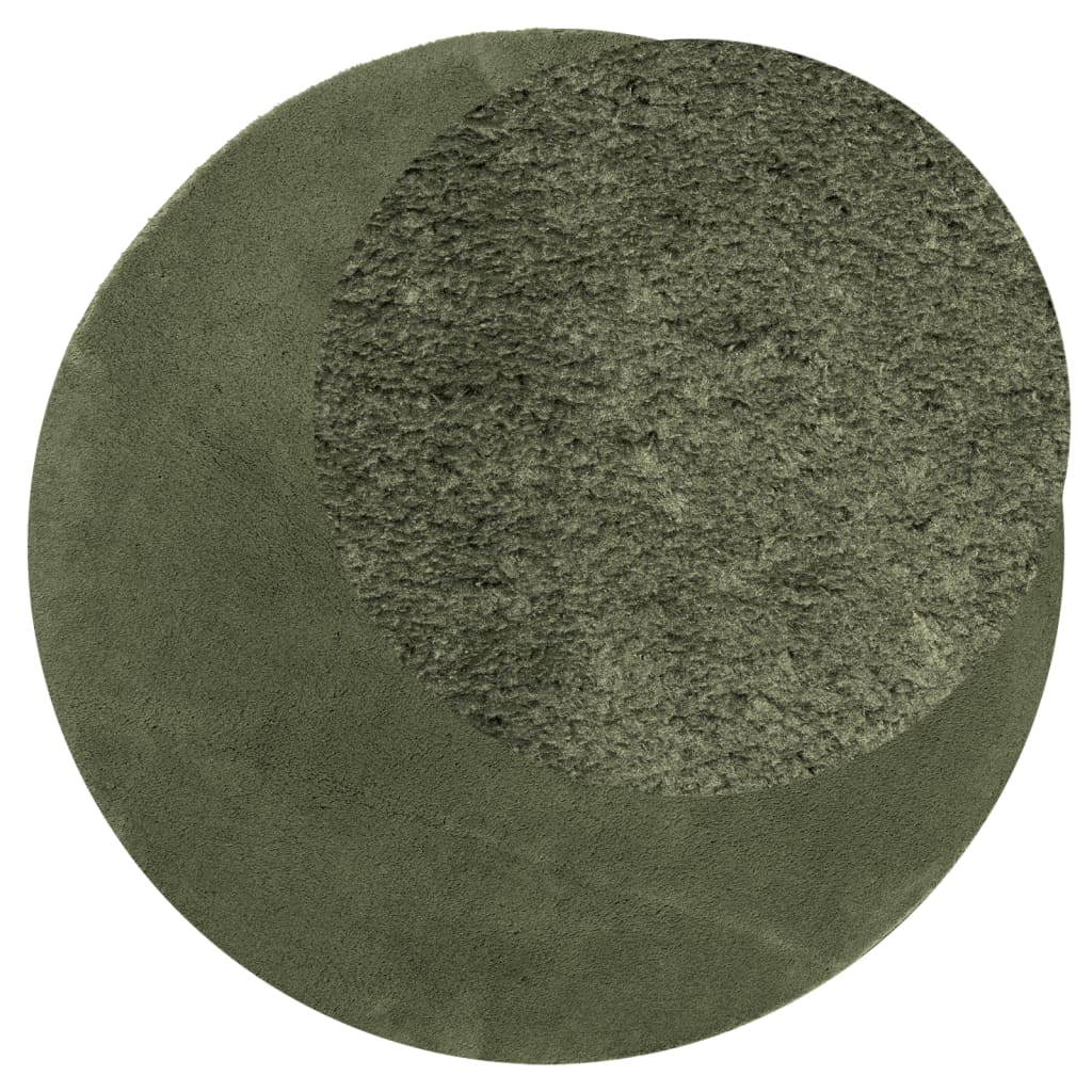 Vidaxl Teppich Huarte Kurzflor weich waschbar ø 160 cm Waldgrün