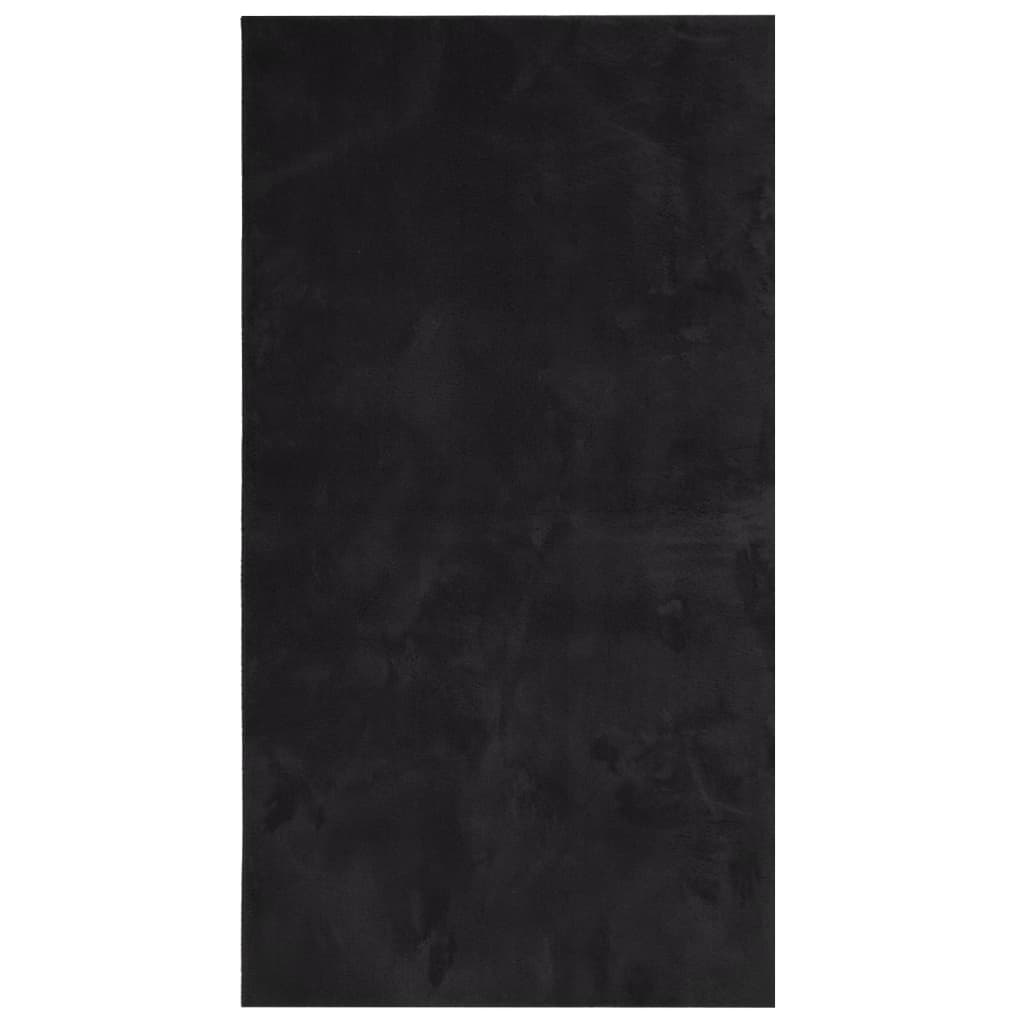 VidaXL Teppich Huarte Kurzflor weich waschbar 80x150 cm schwarz