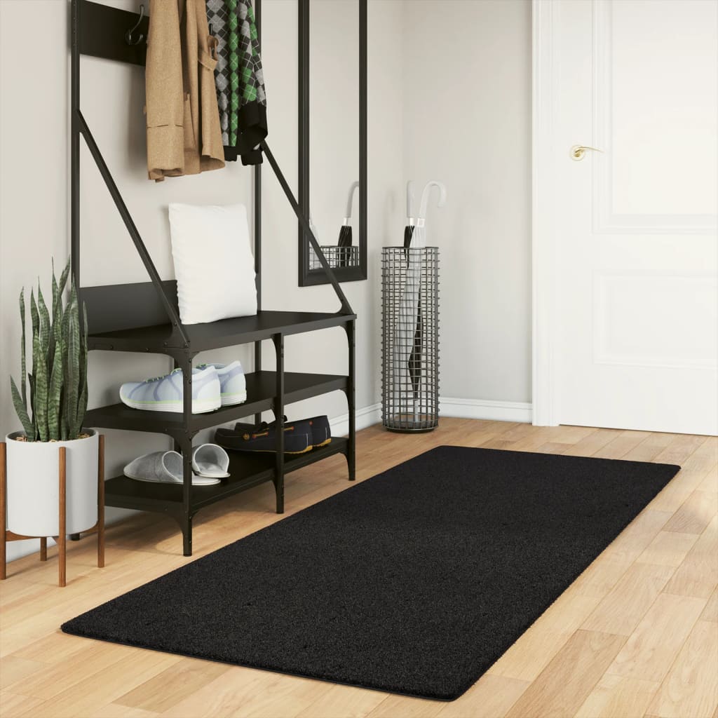 Vidaxx Teppich Huarte Kurzflor weich waschbar 80x200 cm schwarz