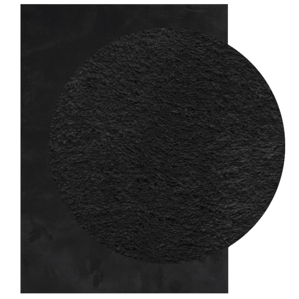 VidaXL Teppich Huarte Kurzflor weich waschbar 200x280 cm schwarz