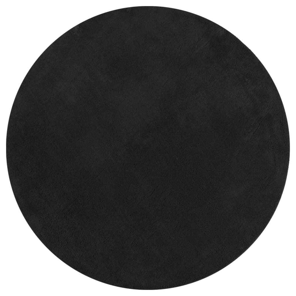 Vidaxl Teppich Huarte Kurzflor weich waschbar ø 100 cm schwarz