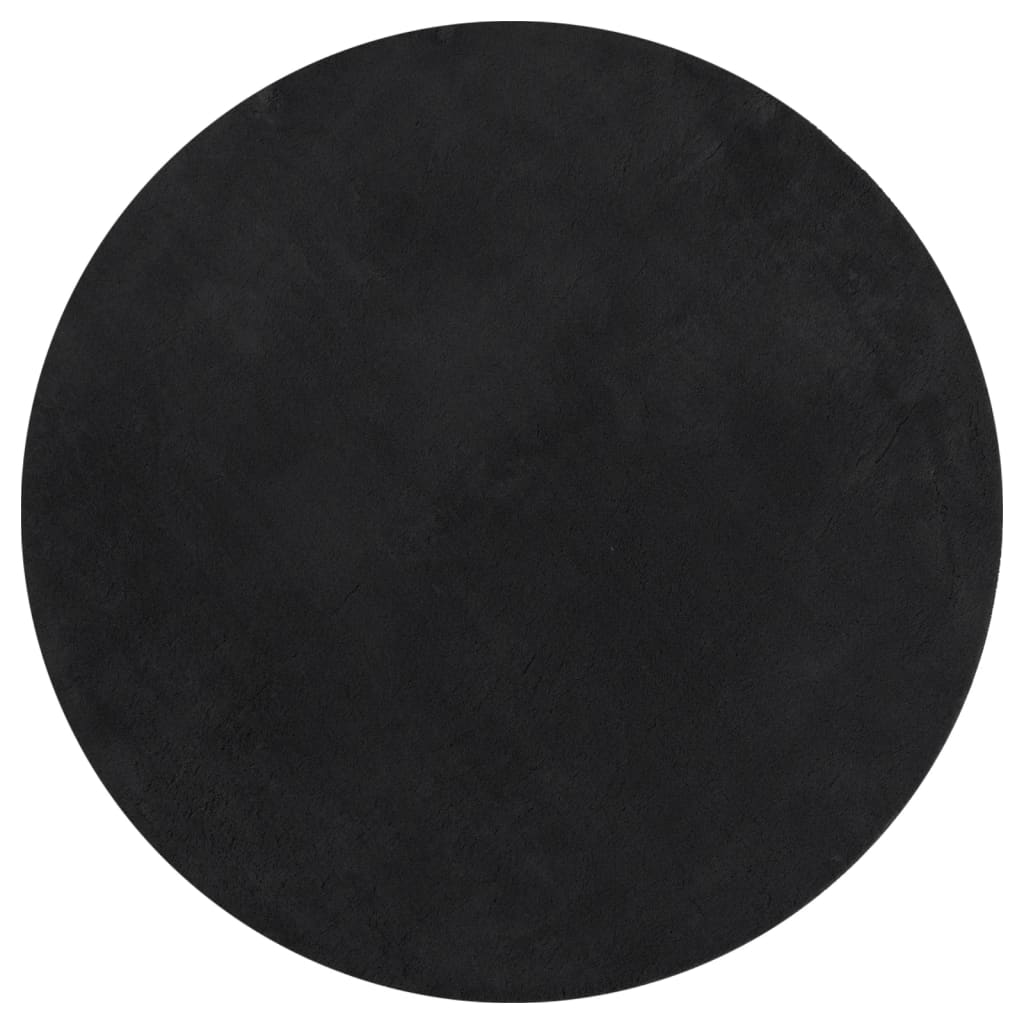 Vidaxl Teppich Huarte Kurzflor weich waschbar ø 120 cm schwarz