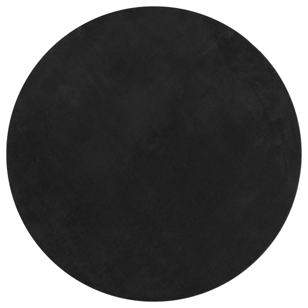 Vidaxl Teppich Huarte Kurzflor weich waschbar ø 160 cm schwarz