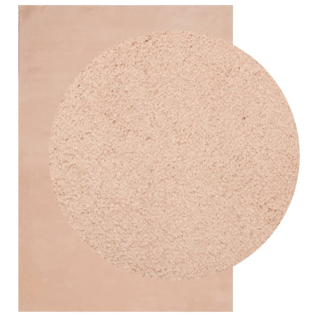 VidaXL Teppich Huarte Kurzflor weich waschbar 160x230 cm rosa