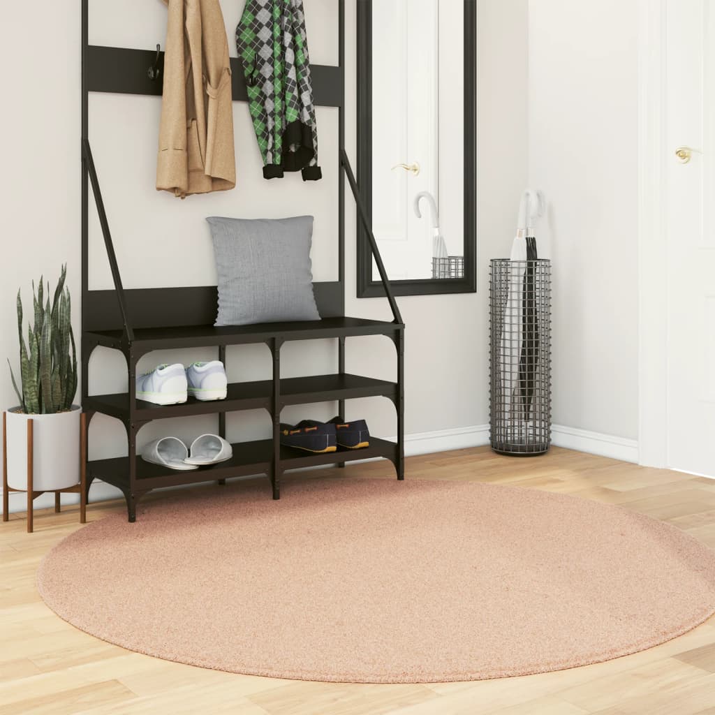 Vidaxl Teppich Huarte Kurzflor weich waschbar ø 160 cm rosa