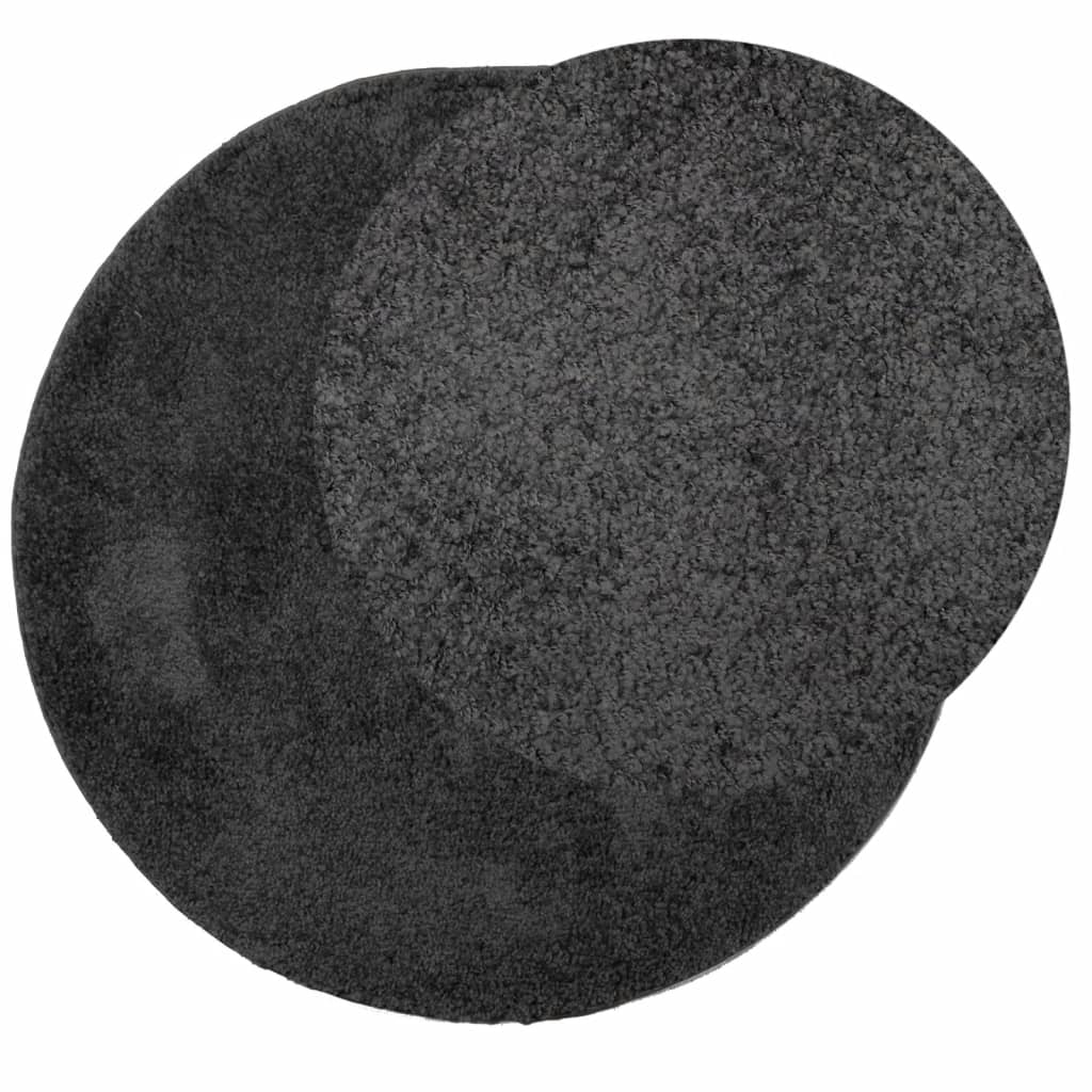 Vidaxl Teppich Pamplona Shaggy Hochflor Modern ø 160 cm Anthrazit