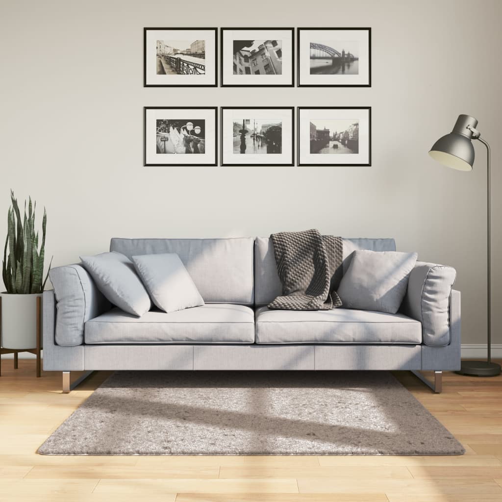 VidaXL Teppich Pamplona Shaggy Hochflor Modern 120x120 cm Beige