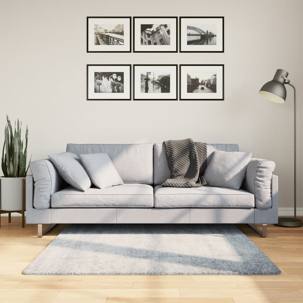 VidaXL Teppich Pamplona Shaggy Hochflor Modern 120x120 cm Blau