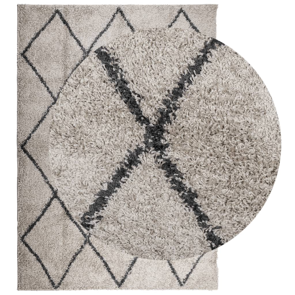 VidaXL Teppich Pamplona Shaggy Hochflor 120x170 cm Beige Anthrazit