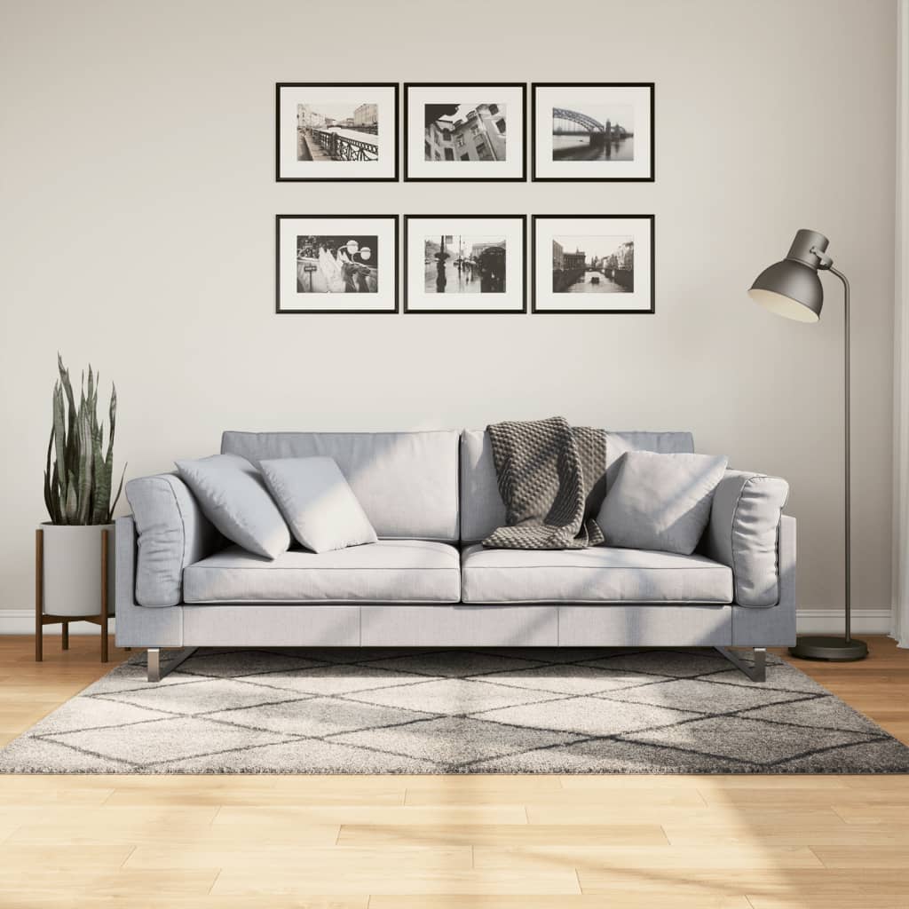 VidaXL Teppich Pamplona Shaggy Hochflor 120x170 cm Beige Anthrazit