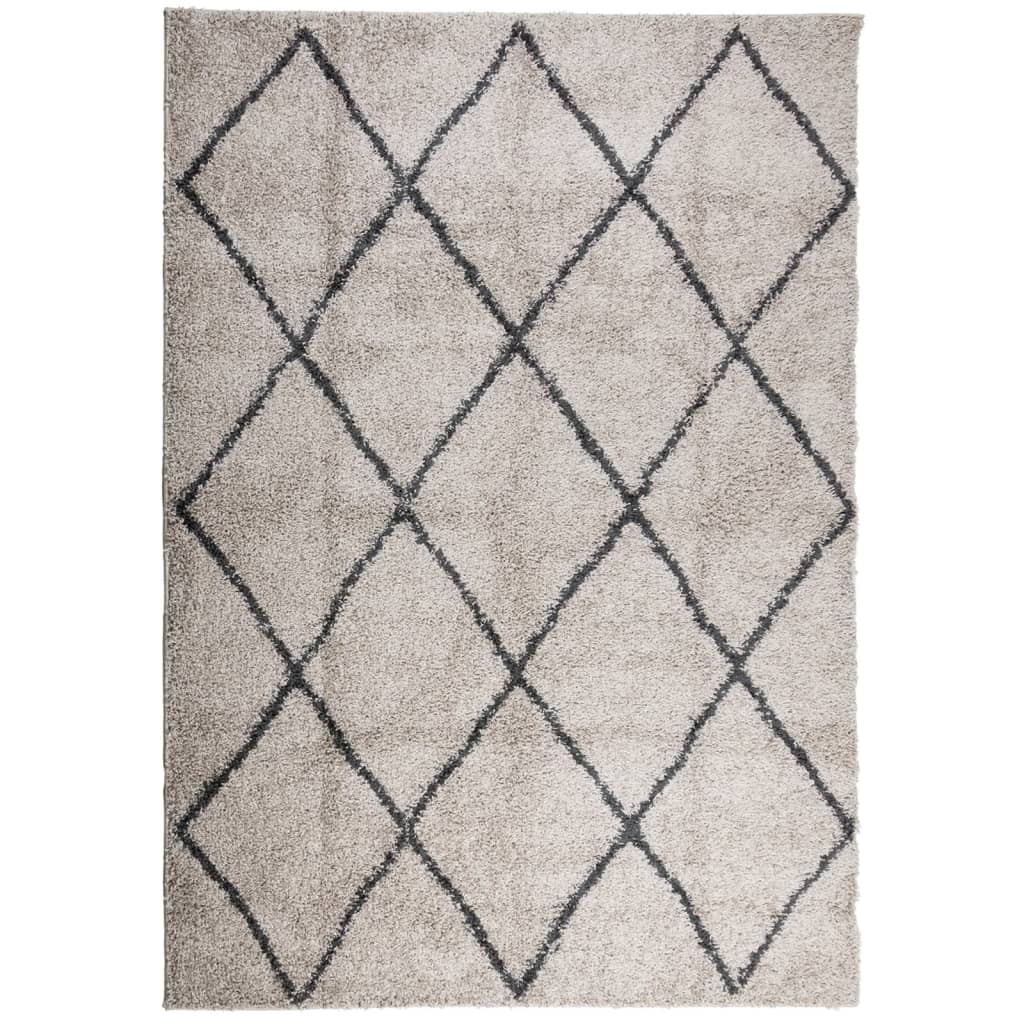 VidaXL Teppich Pamplona Shaggy Hochflor 140x200 cm Beige Anthrazit