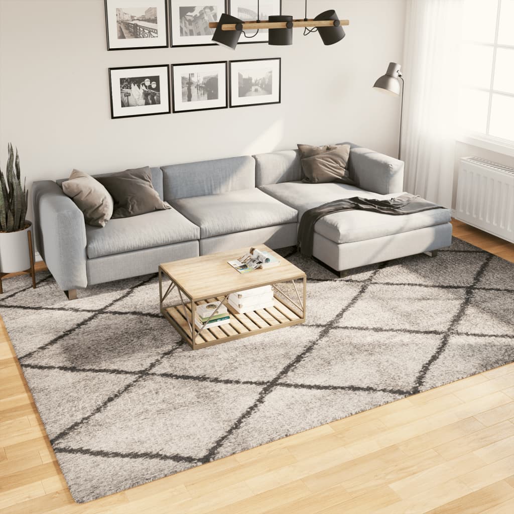 VidaXL Teppich Pamplona Shaggy Hochflor 240x340 cm Beige Anthrazit