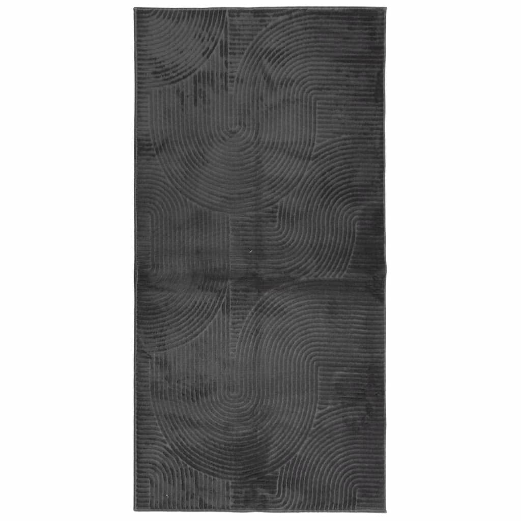VidaXL Teppich Iza Niedrigflor skandinavisch 100x200 cm Anthrazit