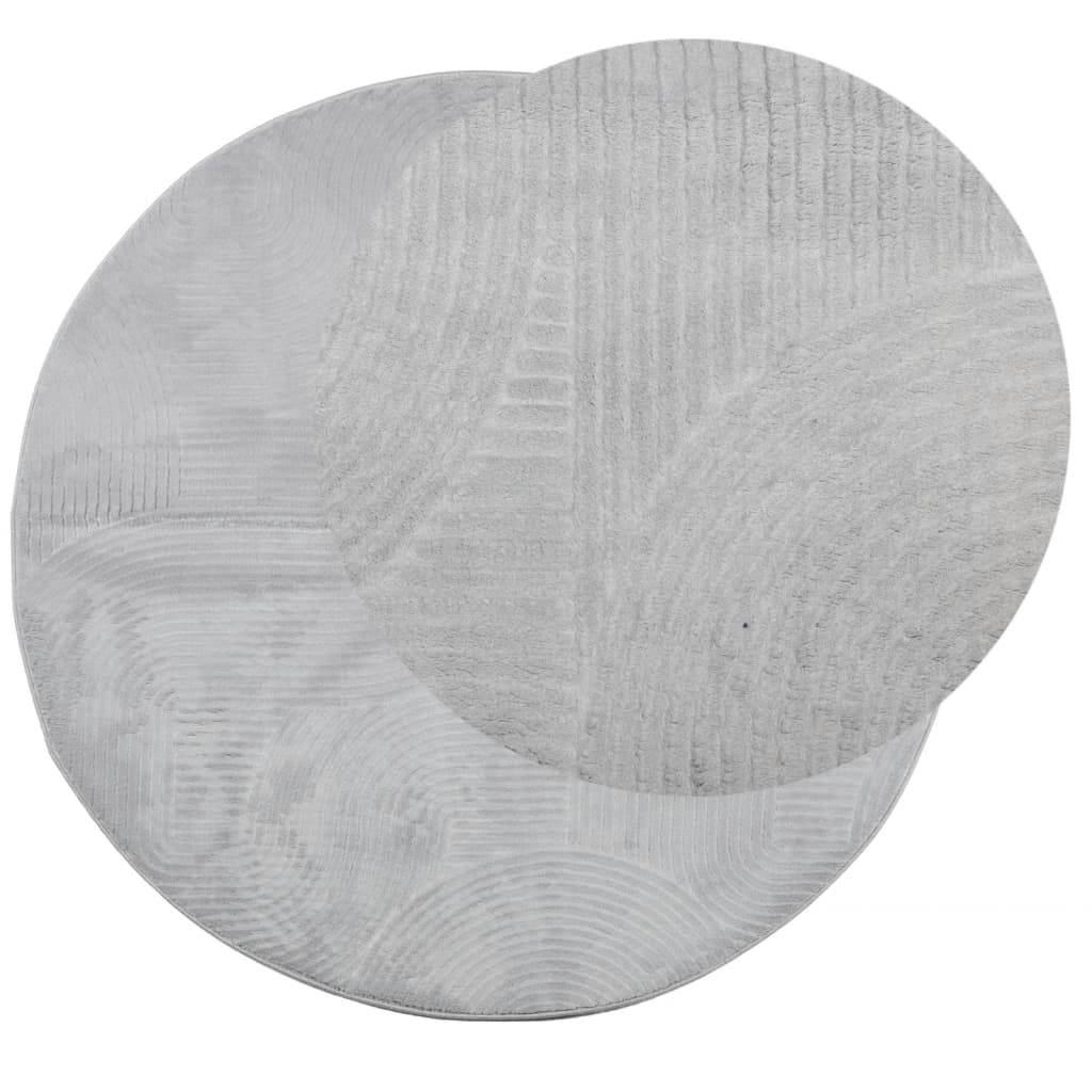 VidaXL Teppich IZA Kurzflor skandinavisch Ø 160 cm Grau