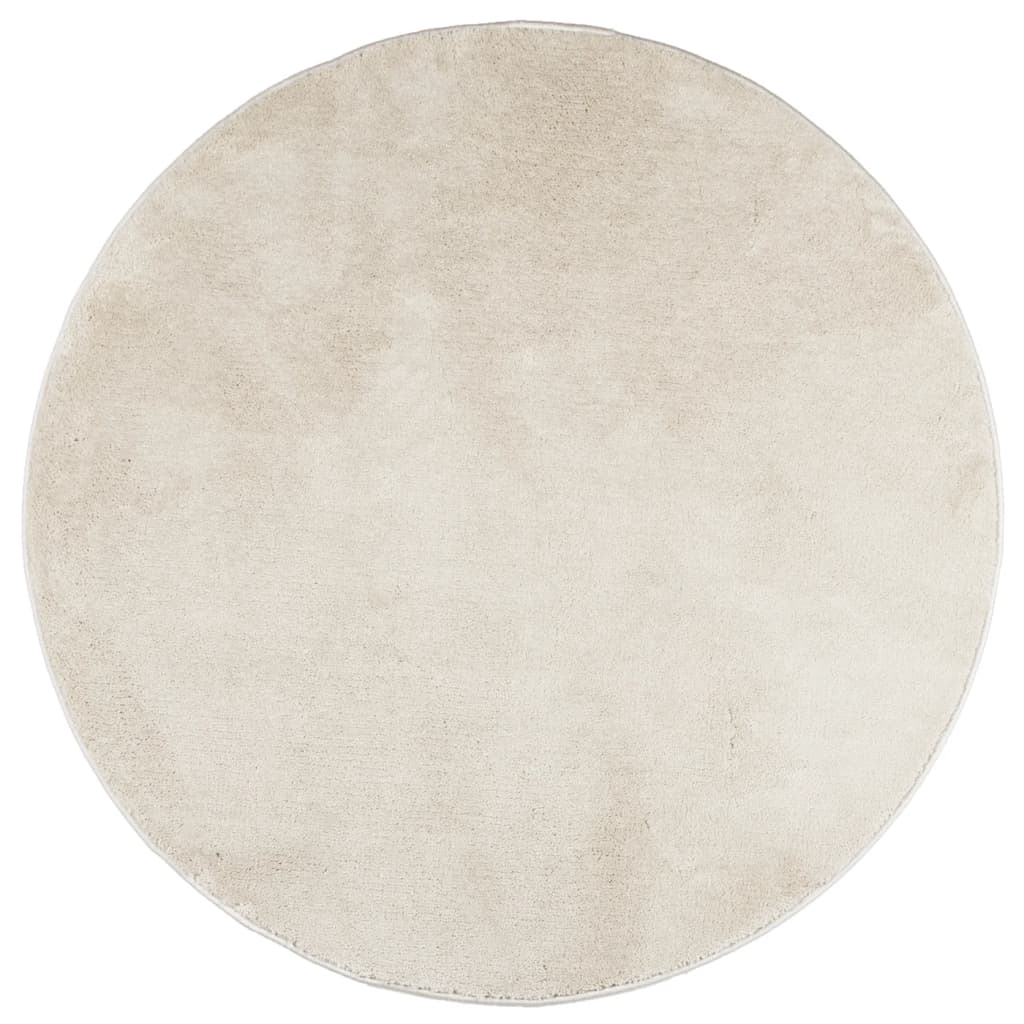 Vidaxl Teppich Oviedo niedriger Flor ø 100 cm beige