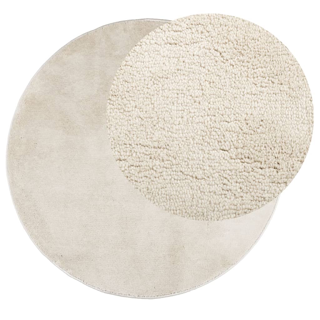 VidaXL Teppich OVIEDO Kurzflor Ø 200 cm Beige