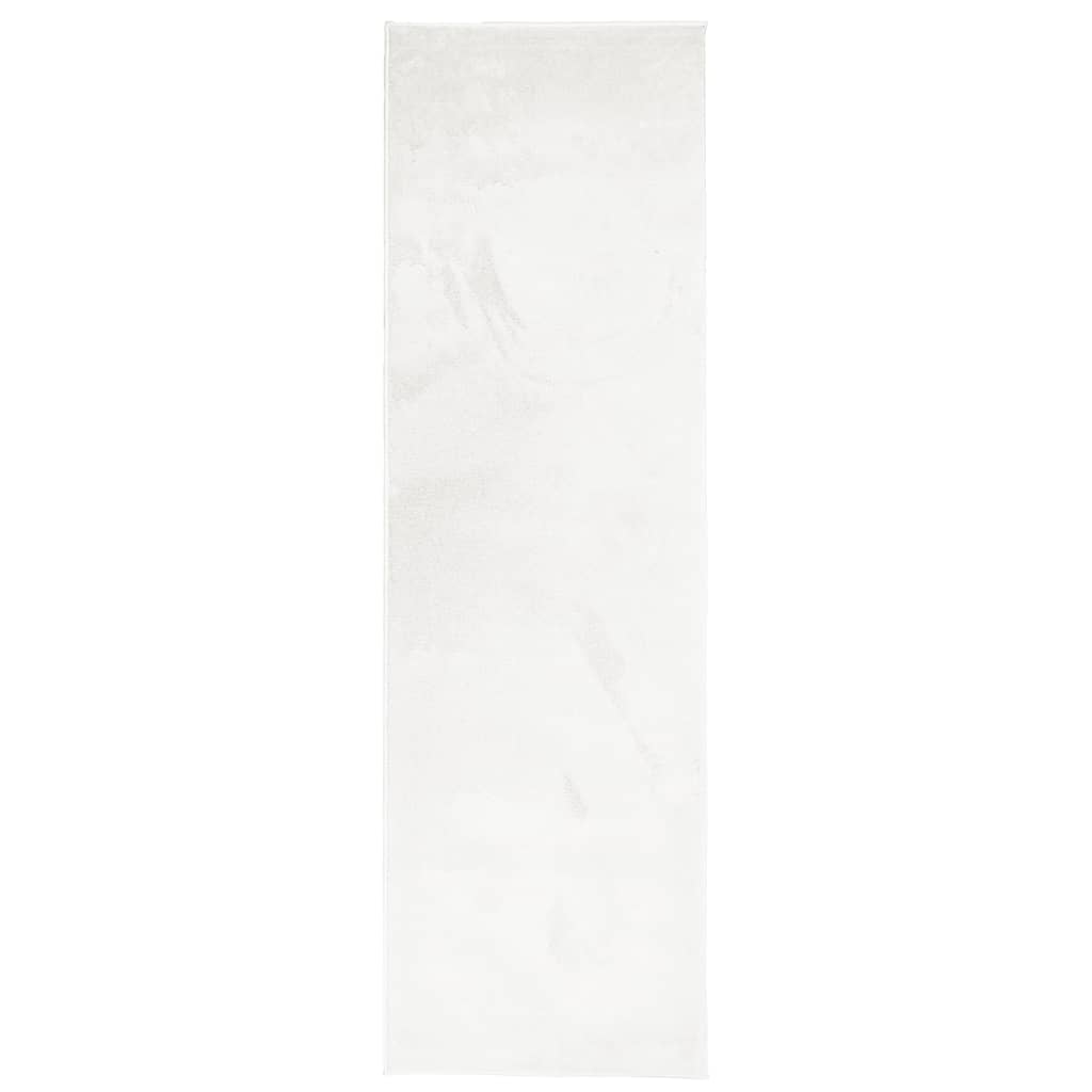 VidaXL Teppich OVIEDO niedriger Flor 80x250 cm creme