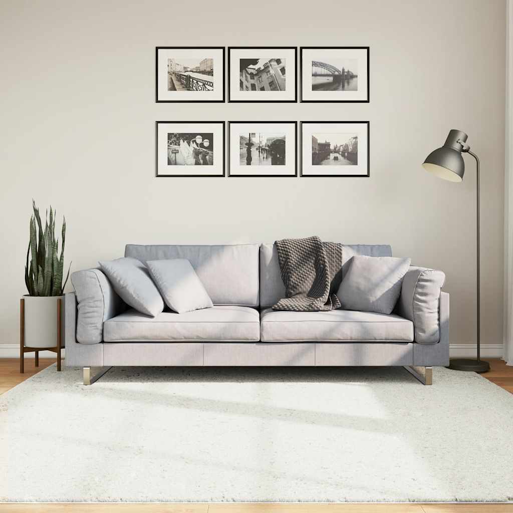 VidaXL Teppich OVIEDO niedriger Flor 200x200 cm creme