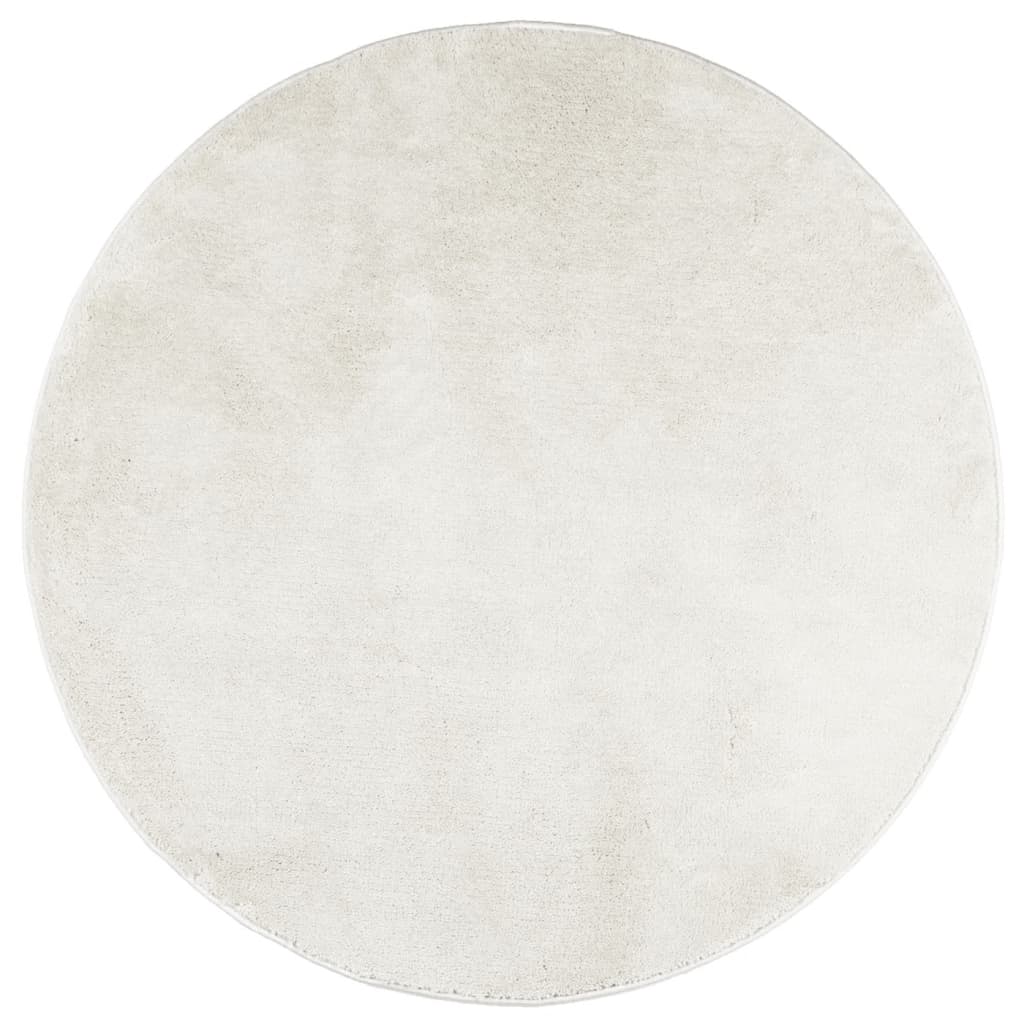 VidaXL Teppich OVIEDO Kurzflor Ø 200 cm Creme