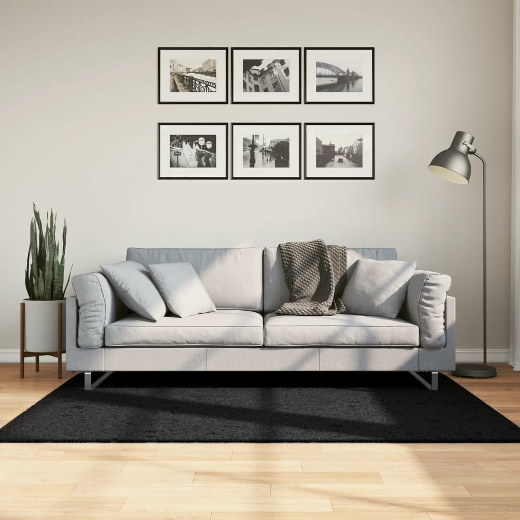 Vidaxx Teppich Oviedo Niederflor 120x170 cm schwarz