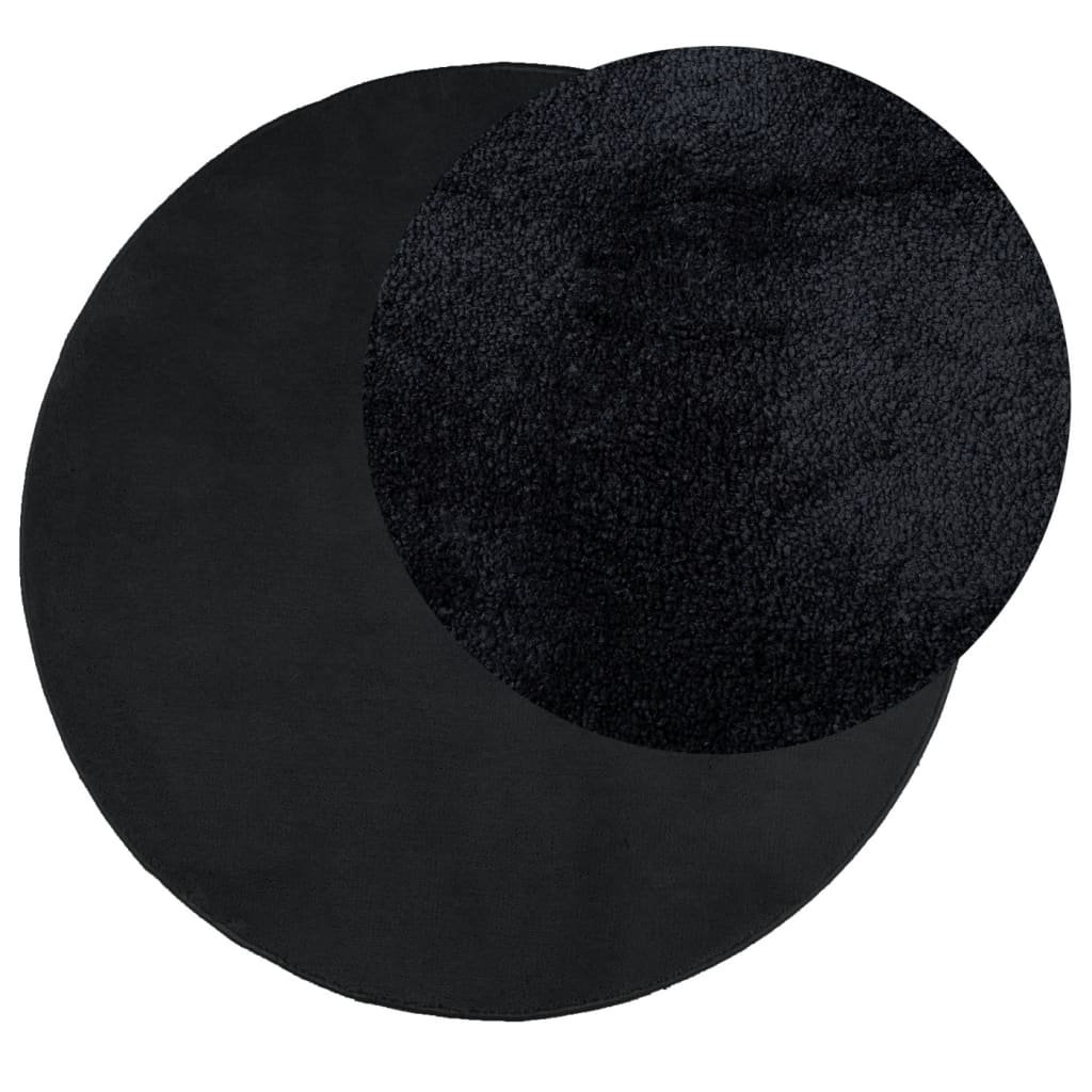 Vidaxx Teppich Oviedo Niederflor ø 120 cm schwarz