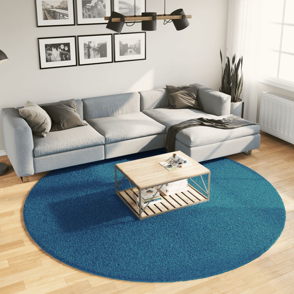 VidaXL Teppich Oviedo Kurzflor ø 240 cm Türkis