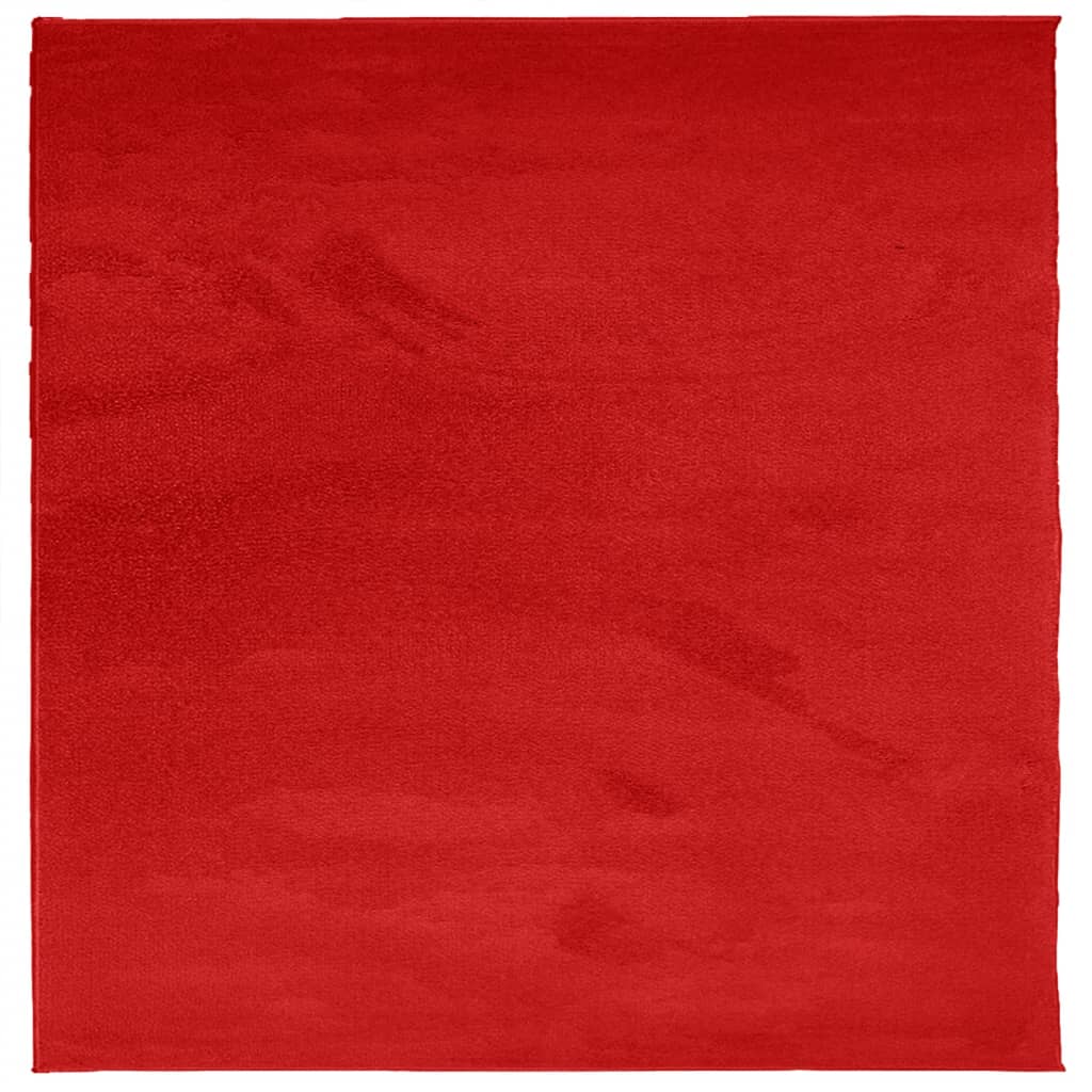 VidaXL Teppich Oviedo niedriger Flor 240x240 cm rot