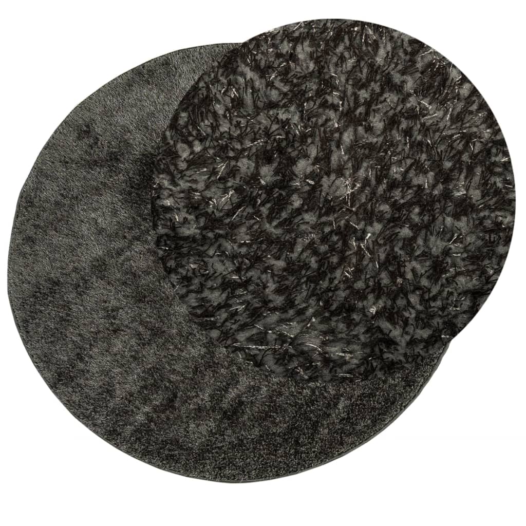 Vidaxl Teppich Istan Hochflor glänzend ø 100 cm Anthrazit