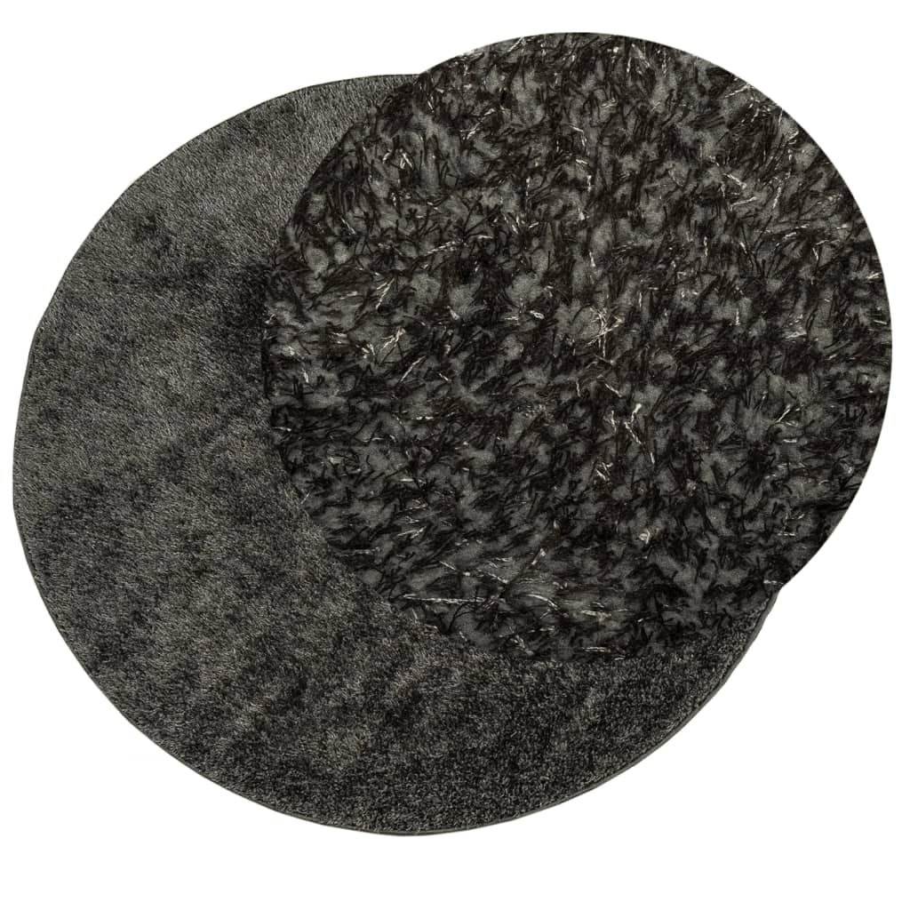Vidaxl Teppich Istan Hochflor glänzend ø 200 cm Anthrazit
