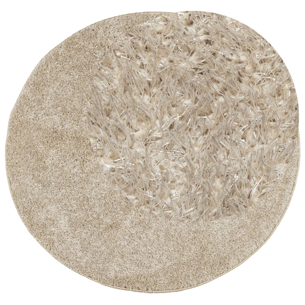 Vidaxl Teppich Istan Hochflor glänzend ø 80 cm Beige