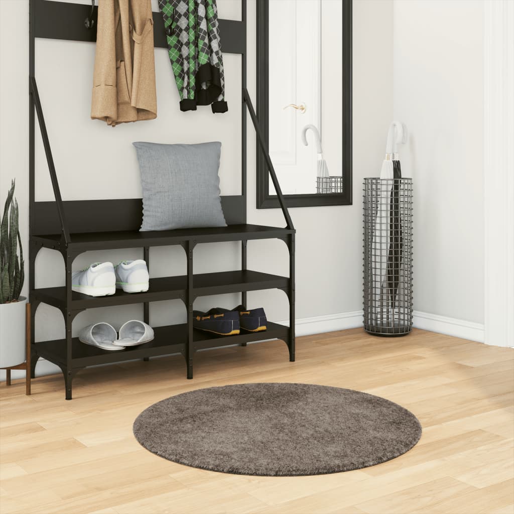 Vidaxl Teppich istan Hochflor glänzend ø 80 cm grau