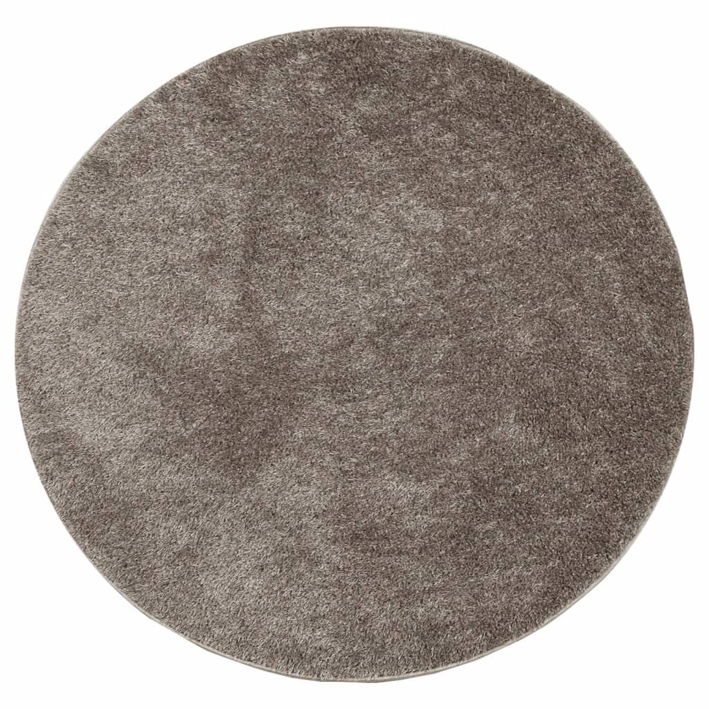 Vidaxl Teppich istan Hochflor glänzend ø 100 cm grau